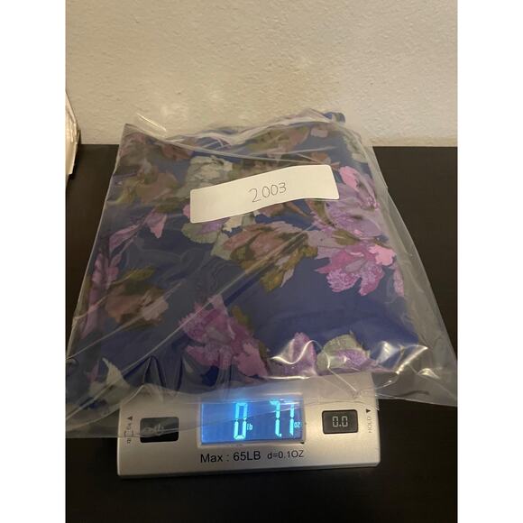 J Jill Tunic Top Womens XL Blue Floral Rayon Cotton V Neck Boho Blouse Artsy - Picture 8 of 8